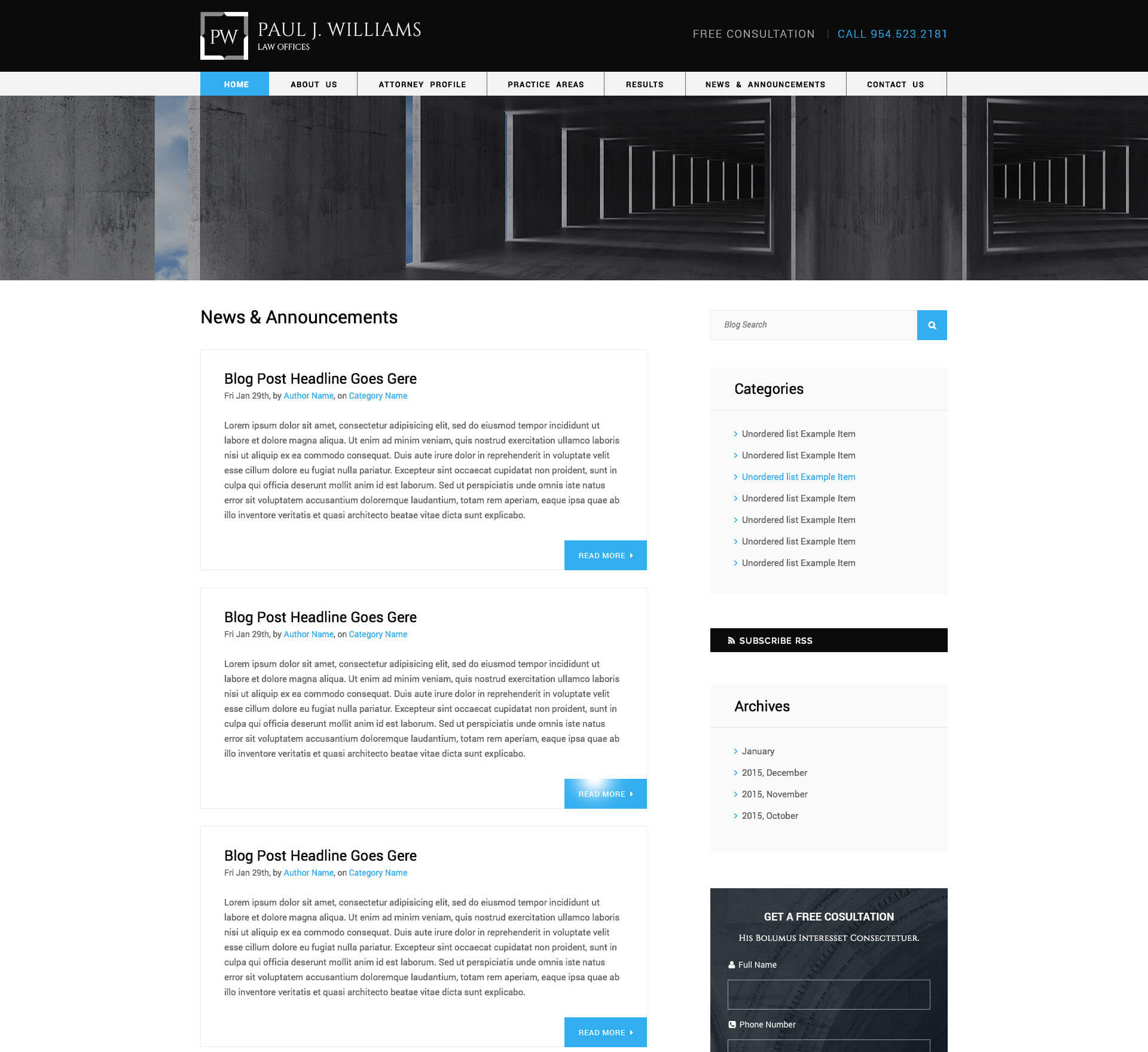Attorney Focus Theme Blog