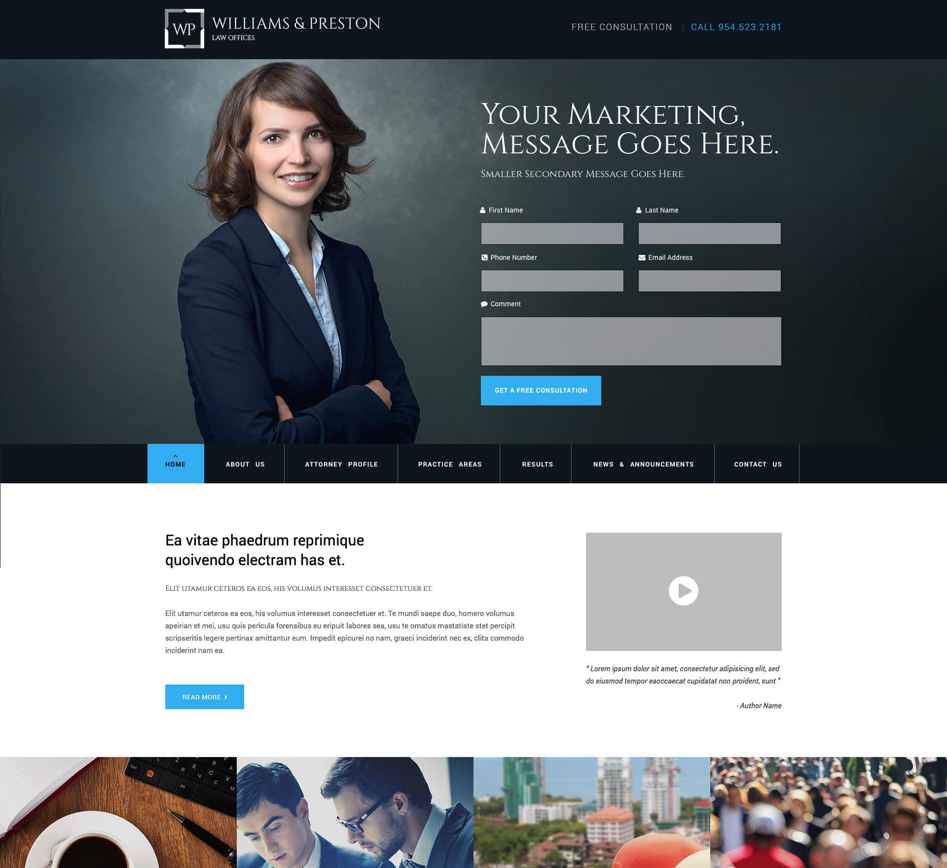 Attorney Focus Theme Home